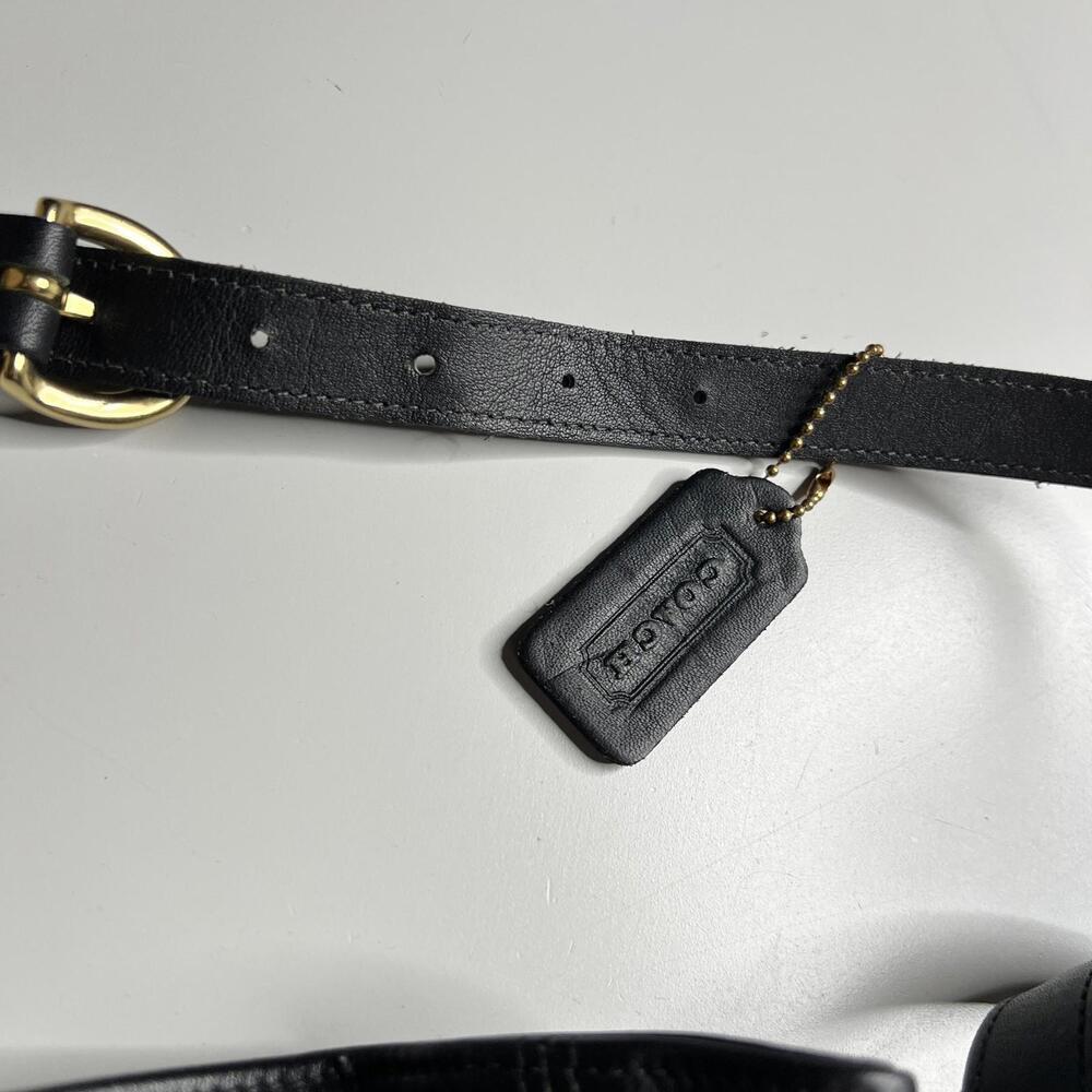 Vintage Coach J7M 4156 Bucket Bag Womens Black Leather Belted Crossbody Shoulder - Picture 3 of 11
